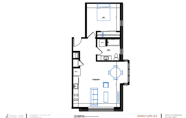 1 bed, 1 bath, 624 sqft, $1,225, Unit 202