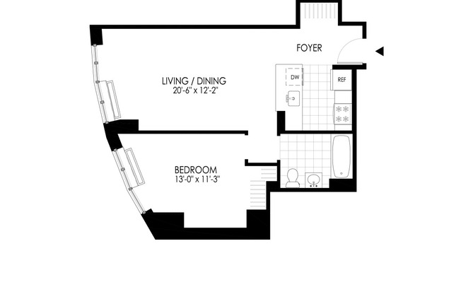 1 bed, 1 bath, $3,919, Unit 1512