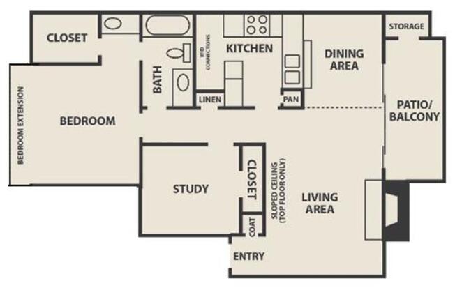 1 bed, 1 bath, 881 sqft, $1,385