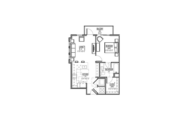 1 bed, 1 bath, 649 sqft, $1,430, Unit 509