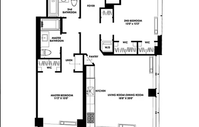 2 beds, 2 baths, $8,000, Unit 10H