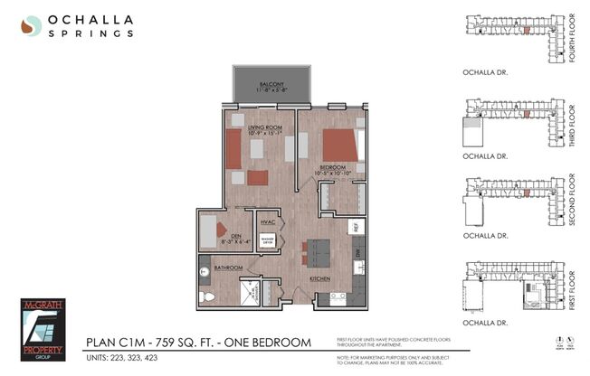 1 bed, 1 bath, 759 sqft, $1,775, Unit 323