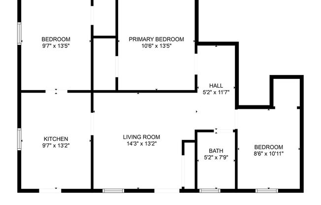 3 beds, 1 bath, 800 sqft, $925, Unit C