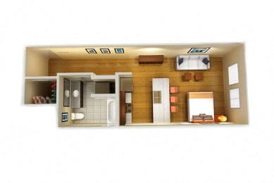 Studio, 1 bath, 507 sqft, $1,159