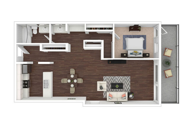 1 bed, 1 bath, 910 sqft, $2,677