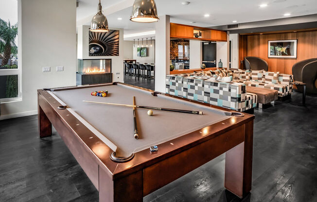 Pool Table in Clubhouse at AV8 Apartments in San Diego, CA