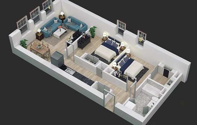 2 beds, 1 bath, 782 sqft, $2,400, Unit 301