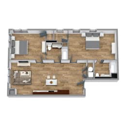 2 beds, 2 baths, 1,305 sqft, $3,595