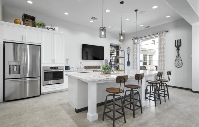 Kitchen Area In Clubhouse at Mitchell Place Apartments, California, 92562