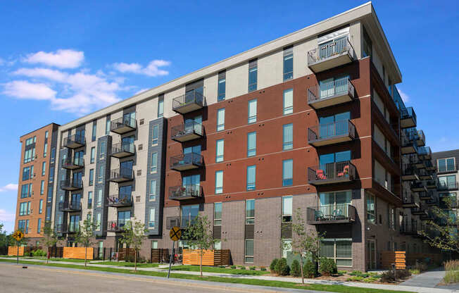 Exterior Of Indigo Apartments With Patios Or Balconies