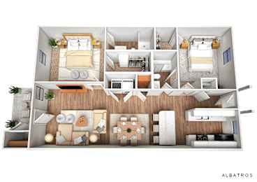 2 beds, 2 baths, 1,032 sqft, $1,680