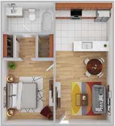 1 bed, 1 bath, 460 sqft, $995