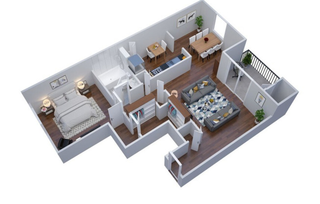 1 bed, 1 bath, 839 sqft, $1,300, Unit G5619A (1X1L)