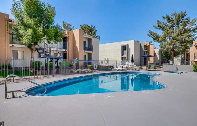 the swimming pool at our apartments