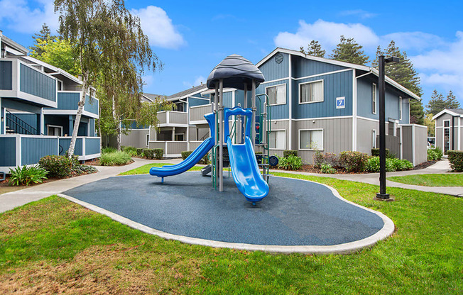 Community Playground with two Slides at Meritage Apartments in Vallejo, CA.