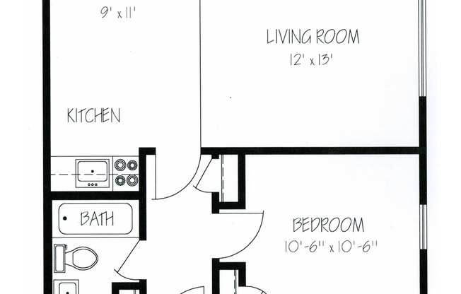 1 bed, 1 bath, $1,095, Unit 1B