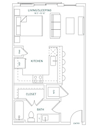Studio, 1 bath, 548 sqft, $1,114