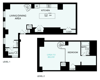 1 bed, 1.5 baths, 1,165 sqft, $2,823