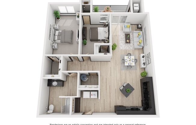 2 beds, 1 bath, 1,241 sqft, $1,595, Unit 307