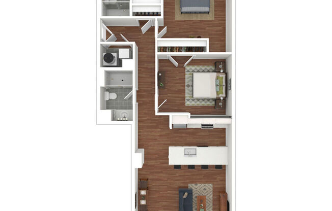 2 beds, 2 baths, 1,008 sqft, $2,150