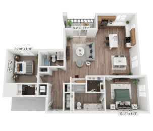 2 beds, 2 baths, 1,270 sqft, $1,945