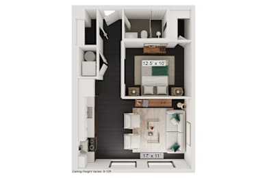 1 bed, 1 bath, 590 sqft, $1,488