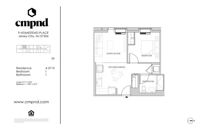 1 bed, 1 bath, 538 sqft, $2,800, Unit 2015