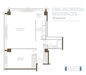 1 bed, 1 bath, 705 sqft, $1,617