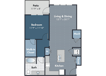 1 bed, 1 bath, 804 sqft, $1,455