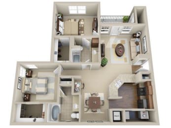 2 beds, 2 baths, 1,113 sqft, $1,451