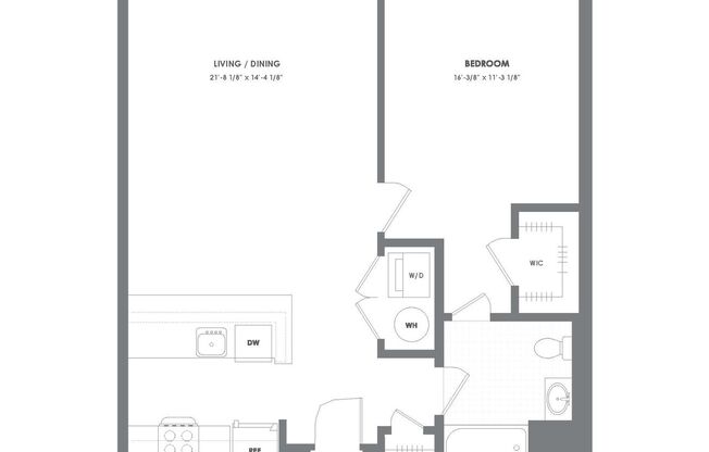 1 bed, 1 bath, 838 sqft, $2,425, Unit 203