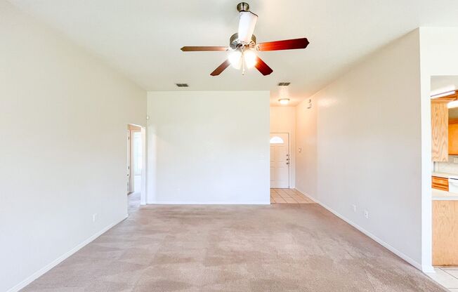 Available NOW!!!! This charming 1 story, 4 bedroom, 2 bath house could be your next home! Beautiful carpet flooring in the family room, hall, and bedrooms and tile flooring in the wet araes. Large master bedroom suite includes master bath, separate shower