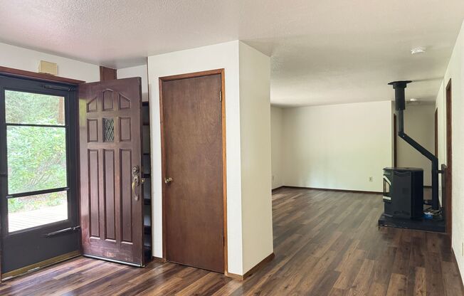 Cozy one story home on beautiful close to town acreage.