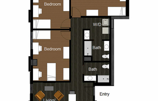 Studio, 1 bath, $2,395, Unit 701 - Private Bedroom