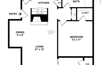 1 bed, 1 bath, 680 sqft, $960