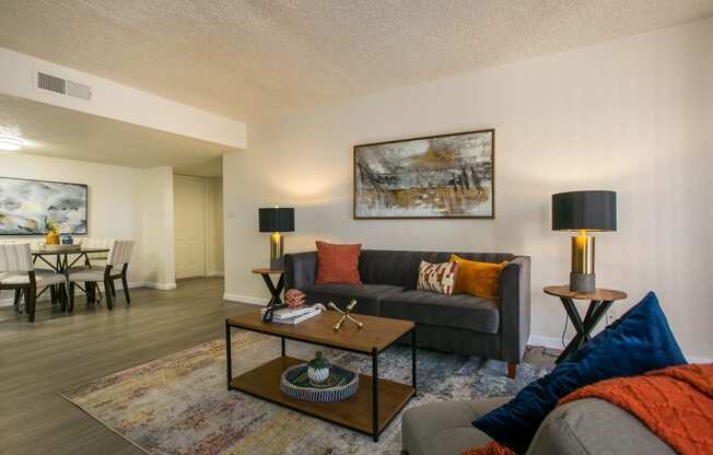Living Room with a couch and coffee table at Stride West, New Mexico