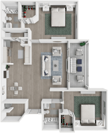 2 beds, 2 baths, 1,044 sqft, $1,415