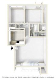 2 beds, 2 baths, 950 sqft, $2,740