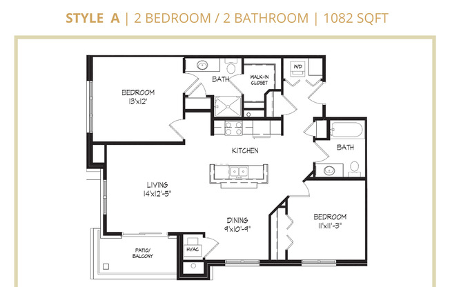 2 beds, 2 baths, 1,082 sqft, $1,615, Unit 8119-316