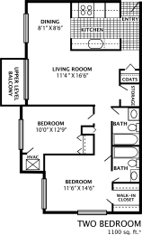 2 beds, 2 baths, 1,100 sqft, $1,128