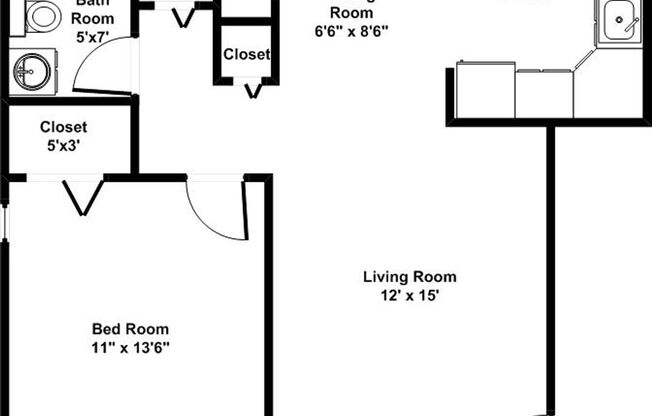 1 bed, 1 bath, 620 sqft, $785, Unit 5262-3
