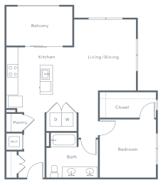 1 bed, 1 bath, 843 sqft, $1,720