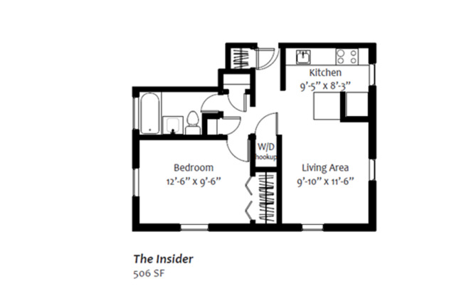 1 bed, 1 bath, 503 sqft, $1,210