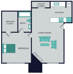 1 bed, 1 bath, 580 sqft, $725