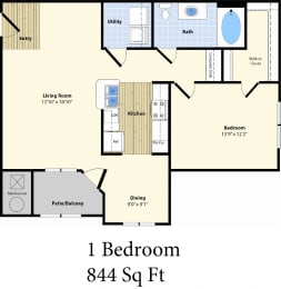 1 bed, 1 bath, 961 sqft, $2,595