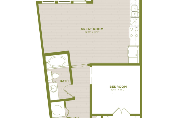 1 bed, 1 bath, 676 sqft, $1,601