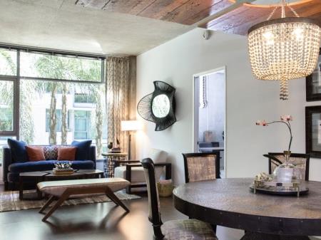 Living Room Come Dining Area at Met Lofts, Los Angeles