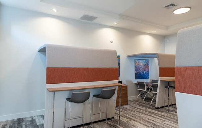 Work pods setup at the new lounge