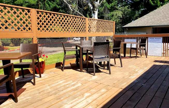 Sundeck  at Waverly Gardens Apartments, Portland, 97233