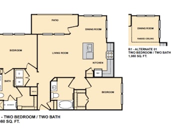 2 beds, 2 baths, 1,080 sqft, $1,483